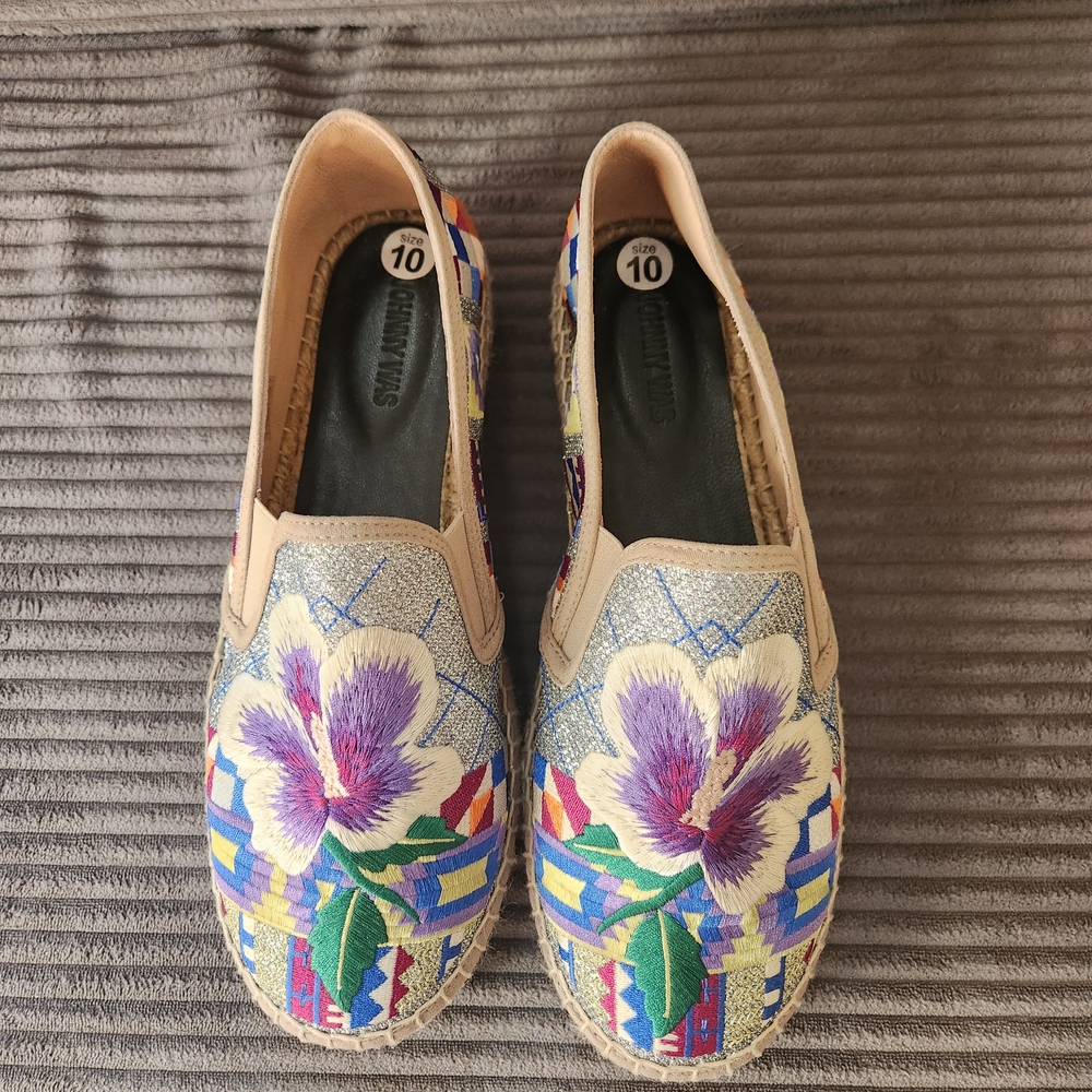 Johnny Was Multicolor Embroidered Espadrilles